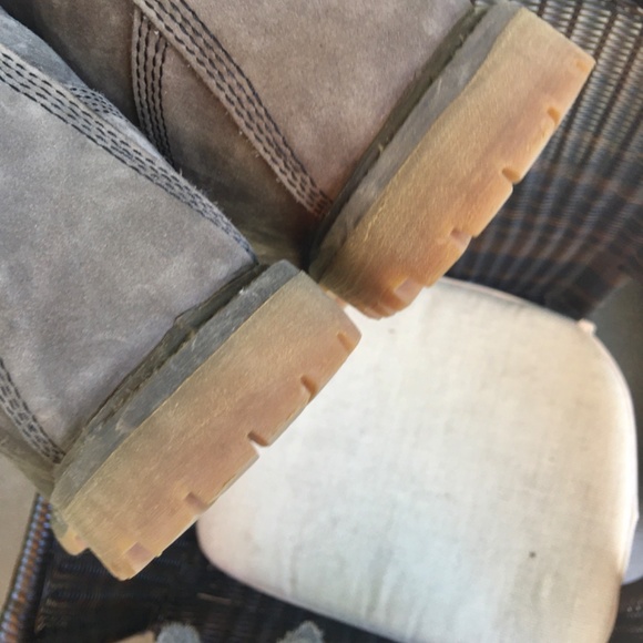 Timberland WOMEN'S 6" PREMIUM LEATHER BOOTS WATERPROOF Lace Up Grey Sz 9 - Picture 7 of 10